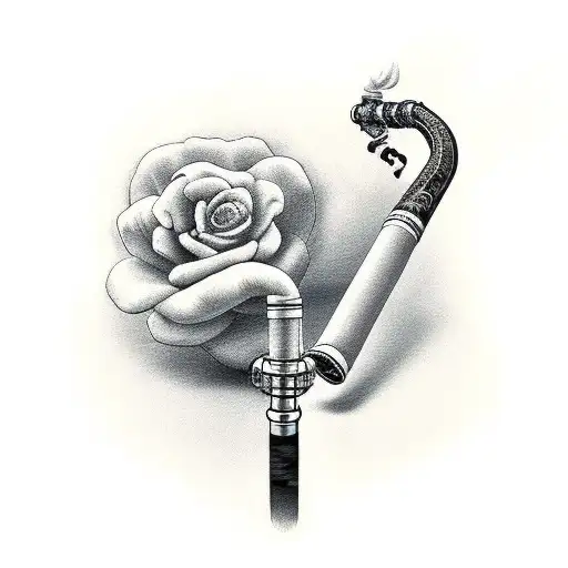 smoking pipe tattoo design idea