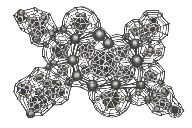 dmt molecule forming tattoo design idea