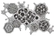 dmt molecule forming tattoo design idea