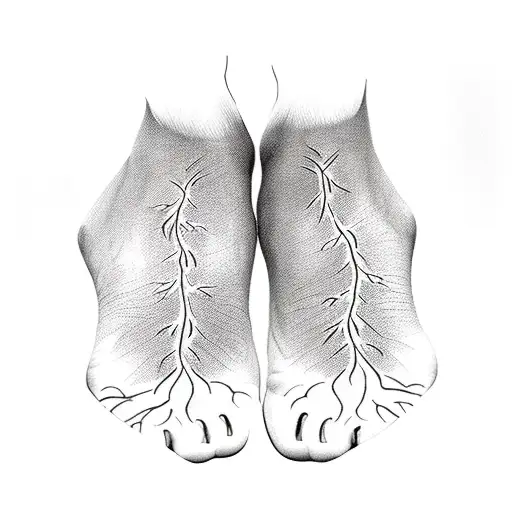 beautifully detailed tree with its roots growing into a salsa dancer’s feet. The trunk of the tree transform into the ne tattoo design idea