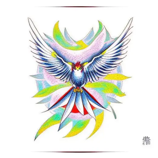 Phoenix bird, for men, forearm, that is longer than it is wide, aggressive and masculine phoenix tattoo design idea