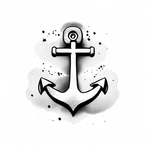 anchor with cross top tattoo design idea
