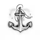 anchor with cross top tattoo design idea
