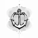 anchor with cross top tattoo design idea