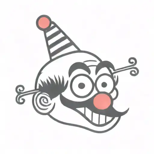 funny clown tattoo design idea