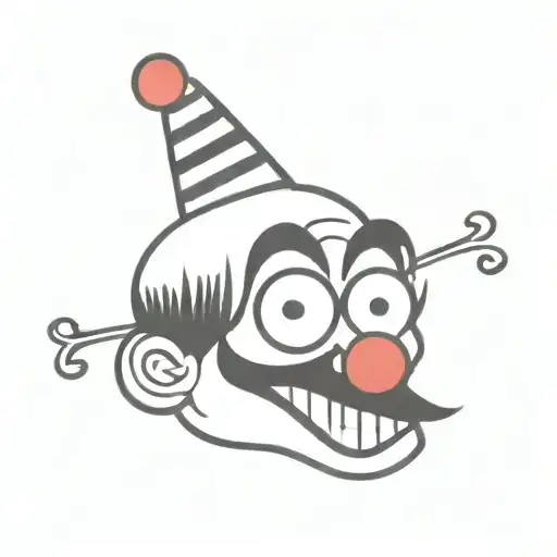 funny clown tattoo design idea