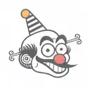 funny clown tattoo design idea