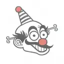 funny clown tattoo design idea