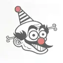 funny clown tattoo design idea