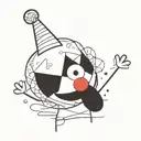 funny clown tattoo design idea