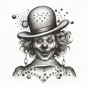 funny clown tattoo design idea