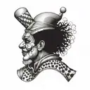 funny clown tattoo design idea
