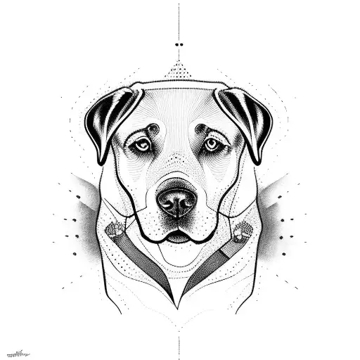 Labrador dog named Sașa tattoo design idea