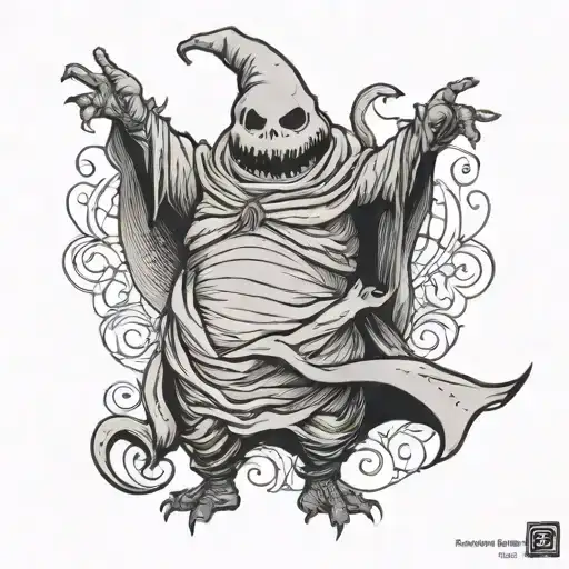 oogie boogie man standing tattoo design idea