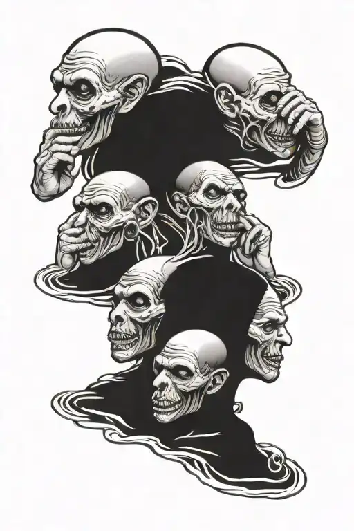see no evil speak no evil speak no evil tattoo design idea