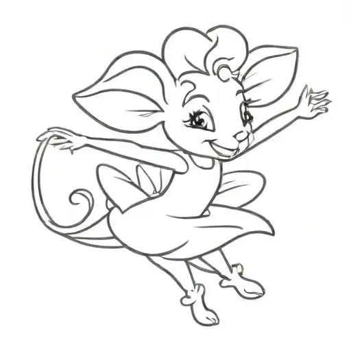 angelina ballerina dancing tattoo design idea