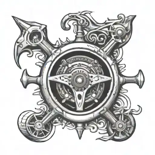 racecar steering wheel  tattoo design idea