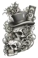 money drugs 18 years old hustle smoke   tattoo design idea