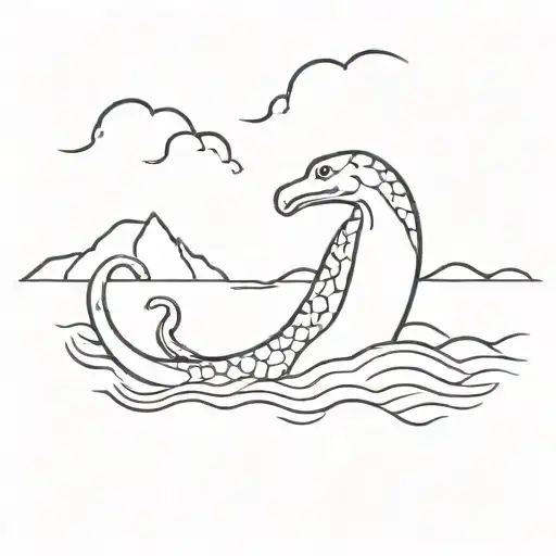 a simple loch ness monster  tattoo design idea