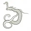 a loch ness monster with giraffe print inside tattoo design idea