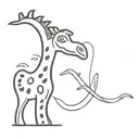 a loch ness monster with giraffe print inside tattoo design idea