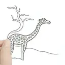a loch ness monster with giraffe print inside tattoo design idea