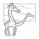 a combination of the loch ness monster humps and a giraffe with grey and black colors only tattoo design idea