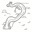 a combination of the loch ness monster humps and a giraffe with grey and black colors only tattoo design idea