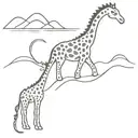 a combination of the loch ness monster humps and a giraffe with grey and black colors only tattoo design idea