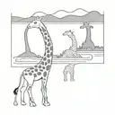 a combination of the loch ness monster humps and a giraffe with grey and black colors only tattoo design idea