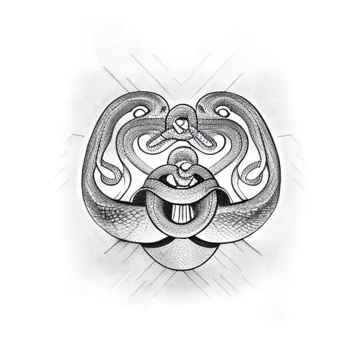Snake with two heads tattoo design idea