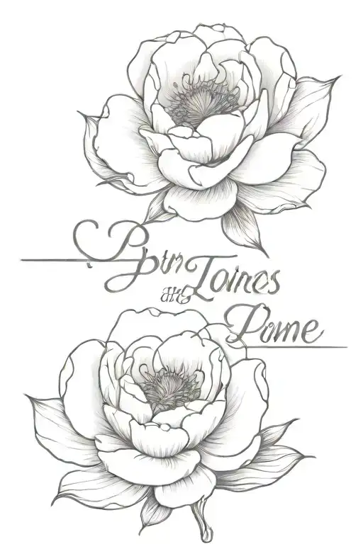 pionies and Corinthians 13:4 8 tattoo design idea