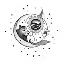 sol y luna tattoo design idea