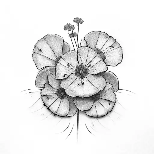 GERANIUM flowers tattoo design idea