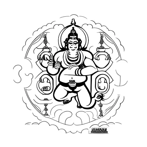 hanuman gada for gym person tattoo design idea
