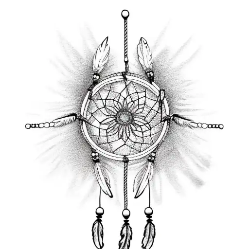 Africa with dream catcher tattoo design idea