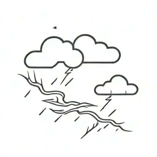 greek clouds with harry potter lightning bolt striking tattoo design idea