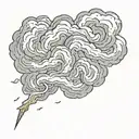 greek clouds with harry potter lightning bolt intertwined tattoo design idea