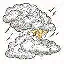 greek clouds with harry potter lightning bolt striking tattoo design idea