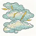 greek clouds with harry potter lightning bolt striking tattoo design idea