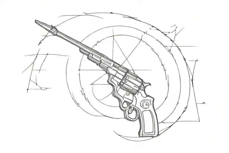 gun shooting darts tattoo design idea