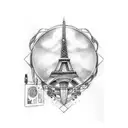 sights from NYC, Paris, Dublin; Florence tattoo design idea