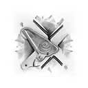 razor blade cutting skin  tattoo design idea