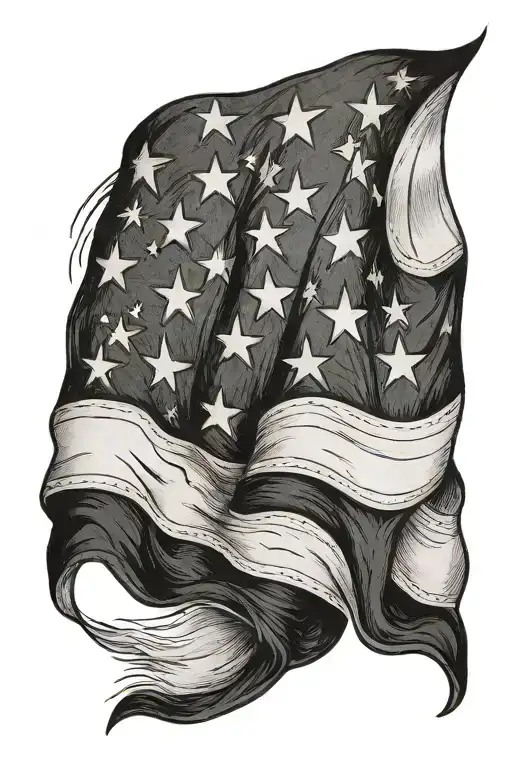 American Flag primarily black tattoo design idea