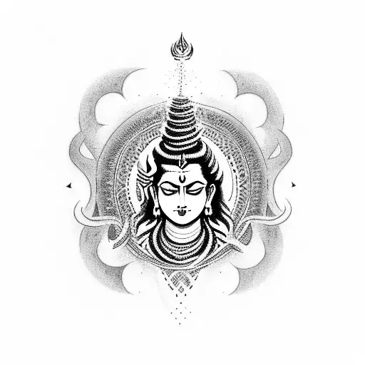 lord shiva with mrityunjaya mantra tattoo design idea