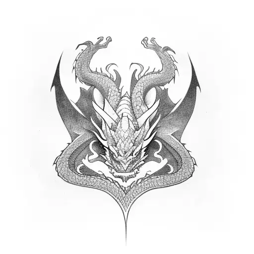 Dragon make a 20 side dice with its body tattoo design idea