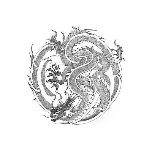 Dragon make a 20 side dice tattoo design idea