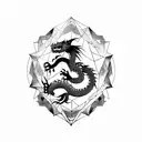 Dragon make a 20 side dice tattoo design idea