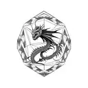 Dragon make a 20 side dice tattoo design idea