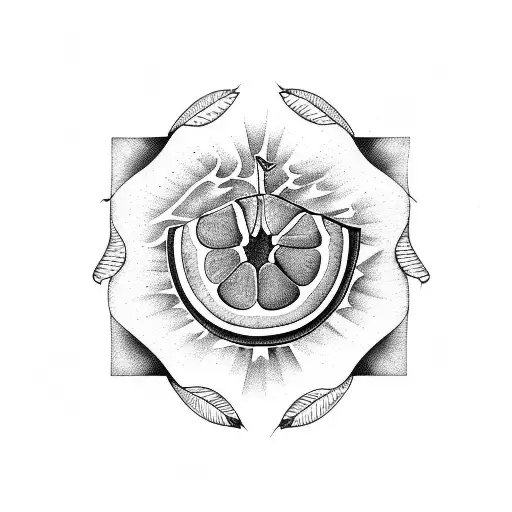 grapefruit tattoo design idea